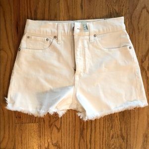 NEW WITH TAGS Madewell white highrise denim shorts